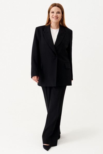 Демисезонные жакеты на пуговицах с рельефами Панда 151830w черный - фото 2