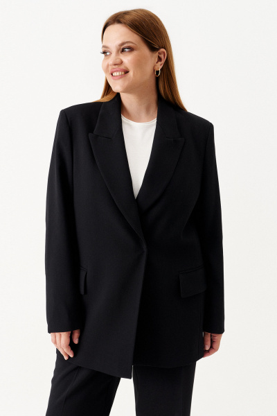 Демисезонные жакеты на пуговицах с рельефами Панда 151830w черный - фото 3