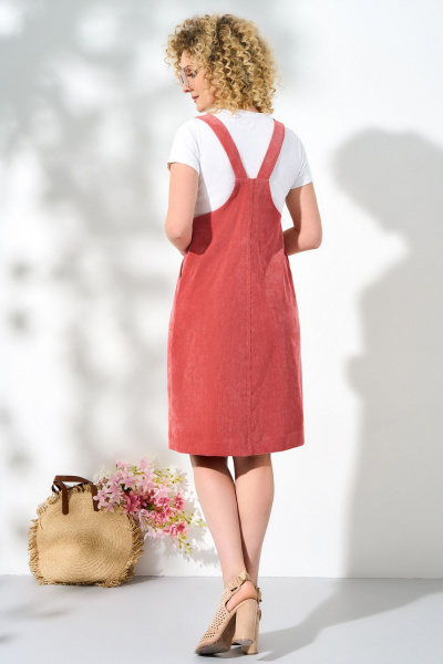 Льняной сарафан с регулируемой длиной и накладными карманами Euromoda 506 - фото 4