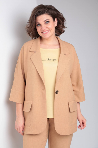 Брюки, жакет LadisLine 1487 карамель - фото 4