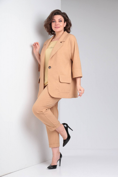 Брюки, жакет LadisLine 1487 карамель - фото 3