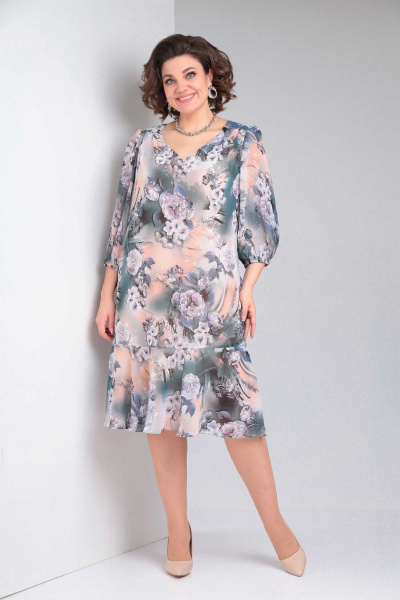 Свободное платье с кокеткой и клёшевым воланом Асолия 2672 - фото 10