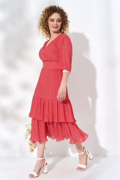 Платье из шифона с плиссировкой и воланами для летних прогулок Euromoda 503-1 - фото 4