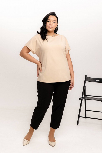 Летняя майка: хлопковая с круглой горловиной Romgil РП0002-ХЛ2 крем-брюле - фото 4