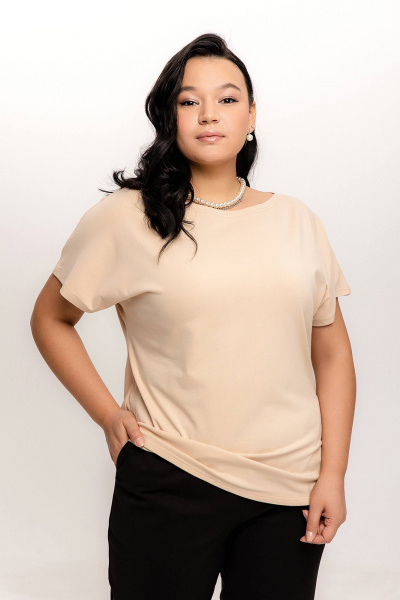 Летняя майка: хлопковая с круглой горловиной Romgil РП0002-ХЛ2 крем-брюле - фото 1