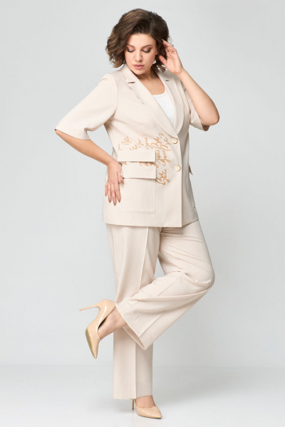 Брюки, жакет Мишель стиль 1182 бежево-коричневый - фото 4