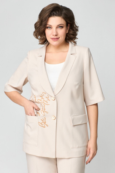 Брюки, жакет Мишель стиль 1182 бежево-коричневый - фото 3