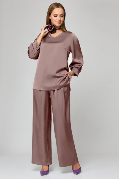 Блуза, брюки Мишель стиль 1160 капучино - фото 2