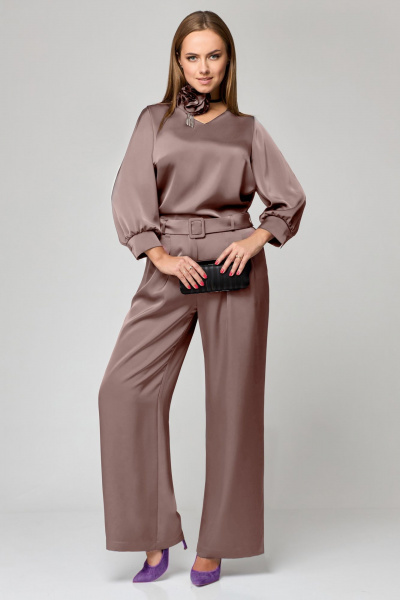 Блуза, брюки Мишель стиль 1160 капучино - фото 1