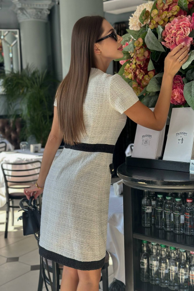 Твидовый костюм с контрастной отделкой для делового стиля Urs 21-486-1 - фото 6