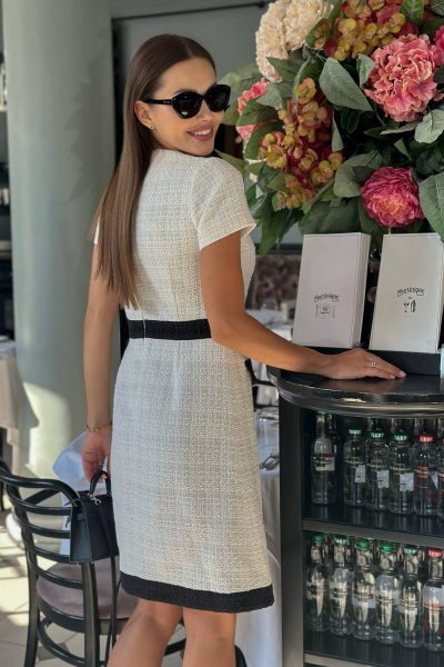 Твидовый костюм с контрастной отделкой для делового стиля Urs 21-486-1 - фото 5