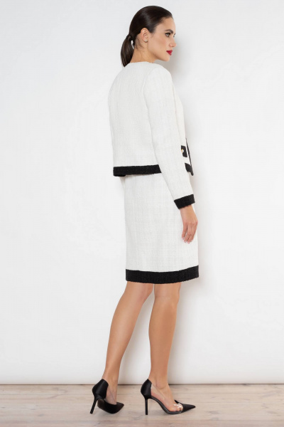 Твидовый костюм с контрастной отделкой для делового стиля Urs 21-486-1 - фото 12