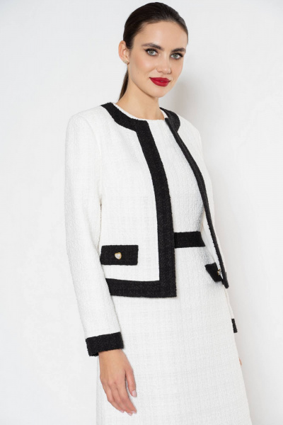 Твидовый костюм с контрастной отделкой для делового стиля Urs 21-486-1 - фото 10