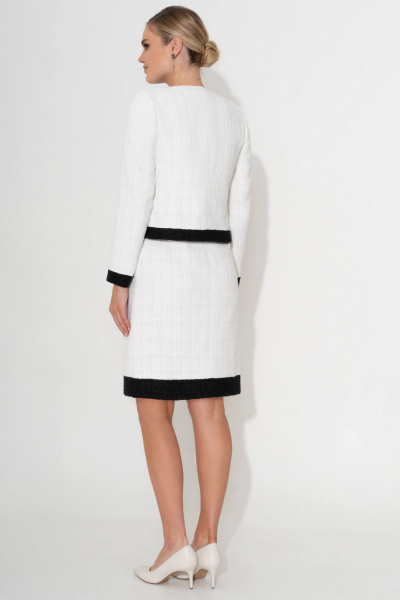 Твидовый костюм с контрастной отделкой для делового стиля Urs 21-486-1 - фото 9