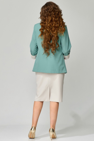 Жакет, топ, юбка Fita 1471 бежево-мятный - фото 9