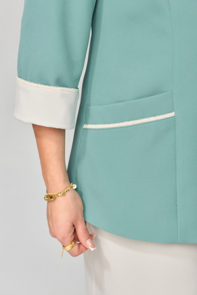 Жакет, топ, юбка Fita 1471 бежево-мятный - фото 7