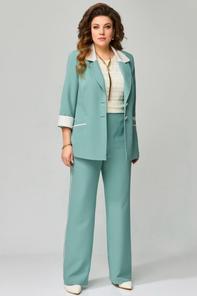 Брюки, жакет, топ Fita 1473 мятный - фото 2