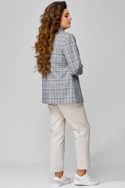 Брюки, жакет, топ Fita 1481 бежево-синий - фото 9