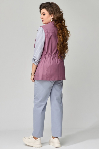 Брюки, жилет, лонгслив Fita 1501 серо-розовый - фото 6