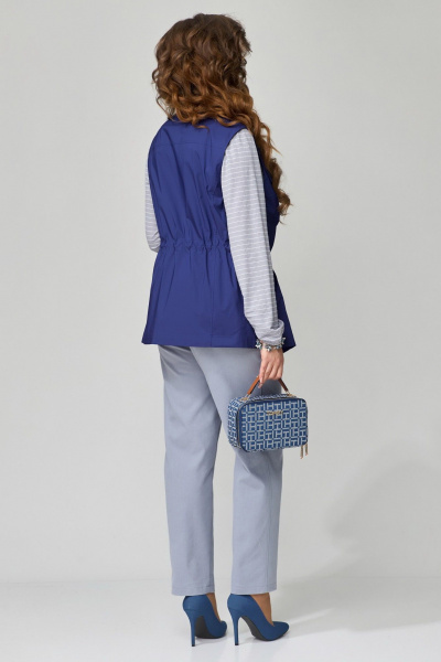 Брюки, жилет, лонгслив Fita 1502 серо-синий - фото 7