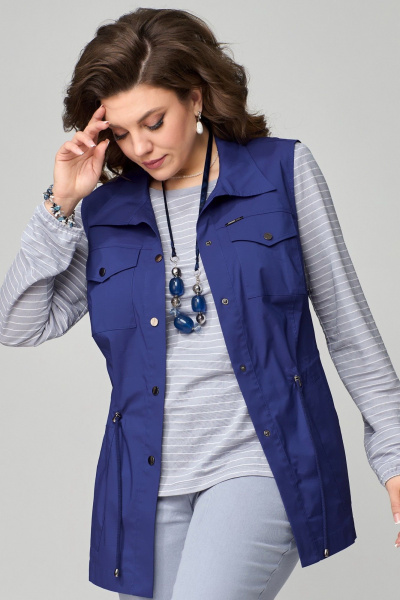 Брюки, жилет, лонгслив Fita 1502 серо-синий - фото 5