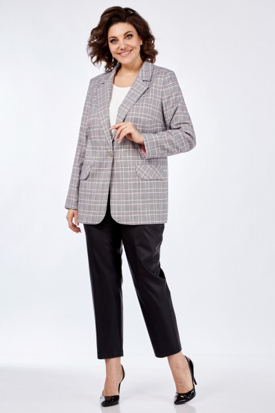 Розовый жакет прямого силуэта на пуговицах Matini 4.1582/1 серо-розовый - фото 16