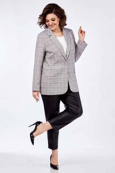 Розовый жакет прямого силуэта на пуговицах Matini 4.1582/1 серо-розовый - фото 15