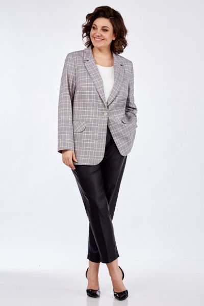 Розовый жакет прямого силуэта на пуговицах Matini 4.1582/1 серо-розовый - фото 13