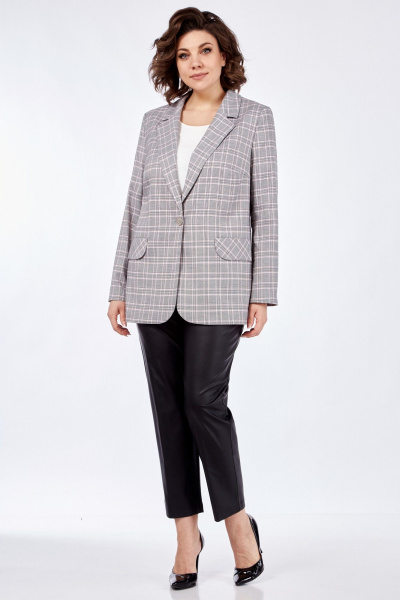 Розовый жакет прямого силуэта на пуговицах Matini 4.1582/1 серо-розовый - фото 12