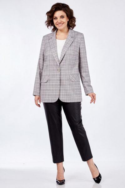 Розовый жакет прямого силуэта на пуговицах Matini 4.1582/1 серо-розовый - фото 11