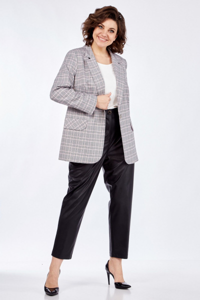 Розовый жакет прямого силуэта на пуговицах Matini 4.1582/1 серо-розовый - фото 10