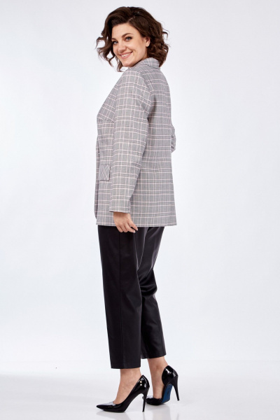 Розовый жакет прямого силуэта на пуговицах Matini 4.1582/1 серо-розовый - фото 8