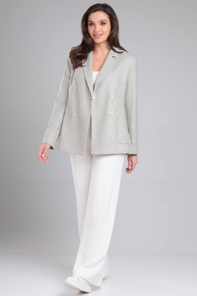 Полуприлегающий бежевый жакет на пуговицах LeNata 11347 бежевая-лапка - фото 4