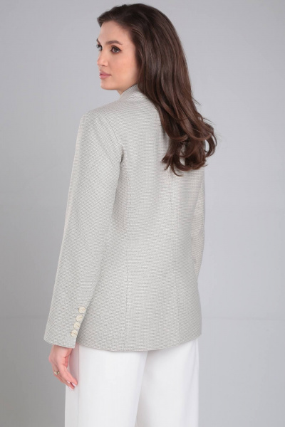 Полуприлегающий бежевый жакет на пуговицах LeNata 11347 бежевая-лапка - фото 3