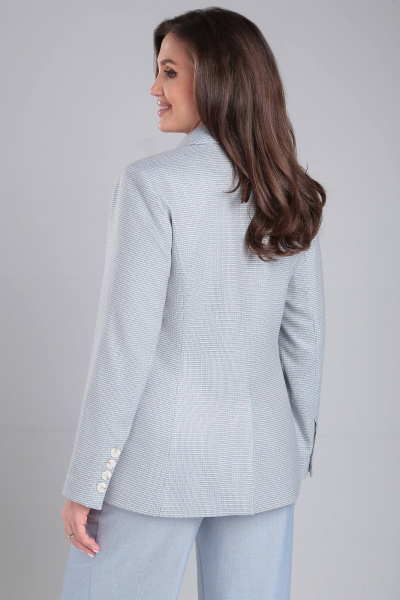 Голубой жакет с накладными карманами и декоративными пуговицами LeNata 11347 голубая-лапка - фото 3