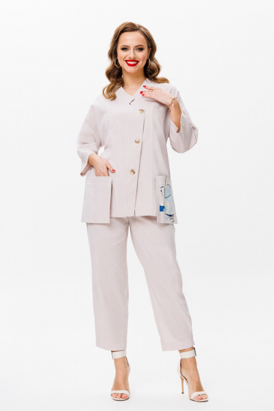 Брюки, жакет Anastasia 1086 пудровый - фото 5