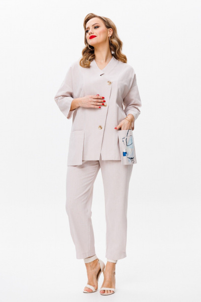 Брюки, жакет Anastasia 1086 пудровый - фото 4