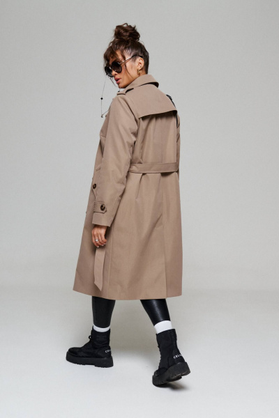 Тренч Beautiful&Free 6171 серо-бежевый - фото 10