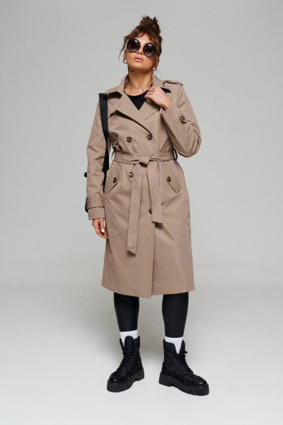 Тренч Beautiful&Free 6171 серо-бежевый - фото 1
