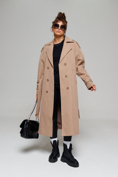 Тренч Beautiful&Free 6173 песочный - фото 5