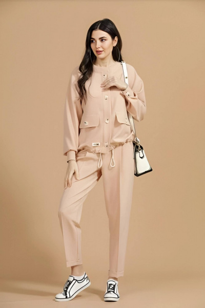 Брюки, жакет Твой имидж 1553 пудра - фото 1