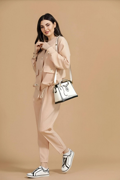 Брюки, жакет Твой имидж 1553 пудра - фото 2