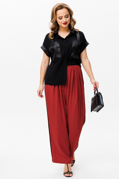 Блуза, брюки Mubliz 153 черный-терракот - фото 7