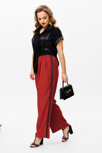 Блуза, брюки Mubliz 153 черный-терракот - фото 6