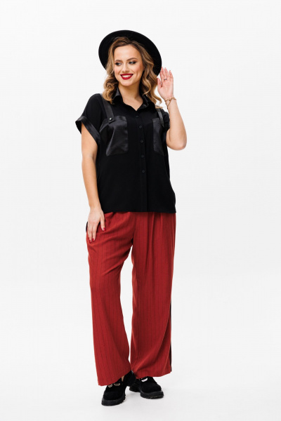 Блуза, брюки Mubliz 153 черный-терракот - фото 3