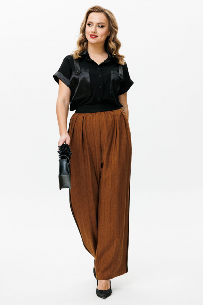 Блуза, брюки Mubliz 153 черный-бронза - фото 7