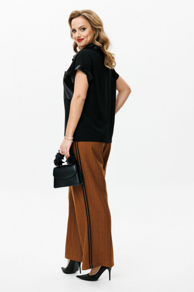 Блуза, брюки Mubliz 153 черный-бронза - фото 2