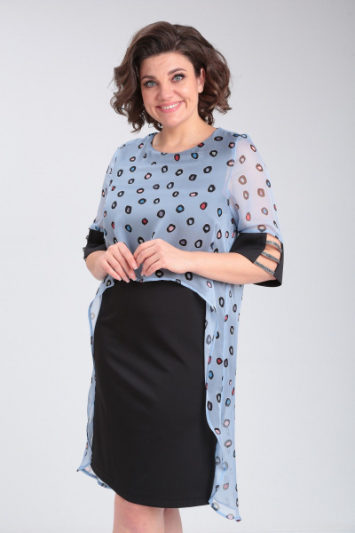 Платье Michel chic 2136 черный,голубой - фото 6