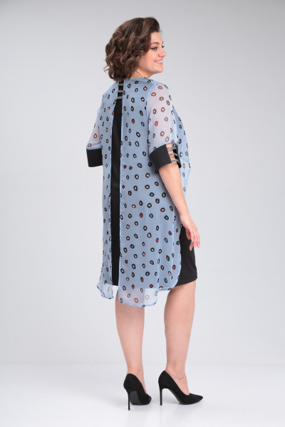 Платье Michel chic 2136 черный,голубой - фото 5