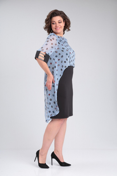 Платье Michel chic 2136 черный,голубой - фото 4